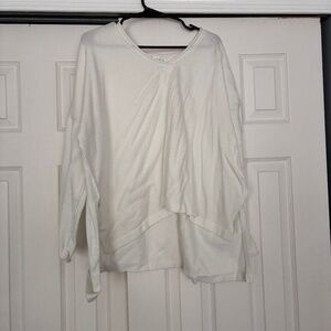 Sheer white V-neck sweater